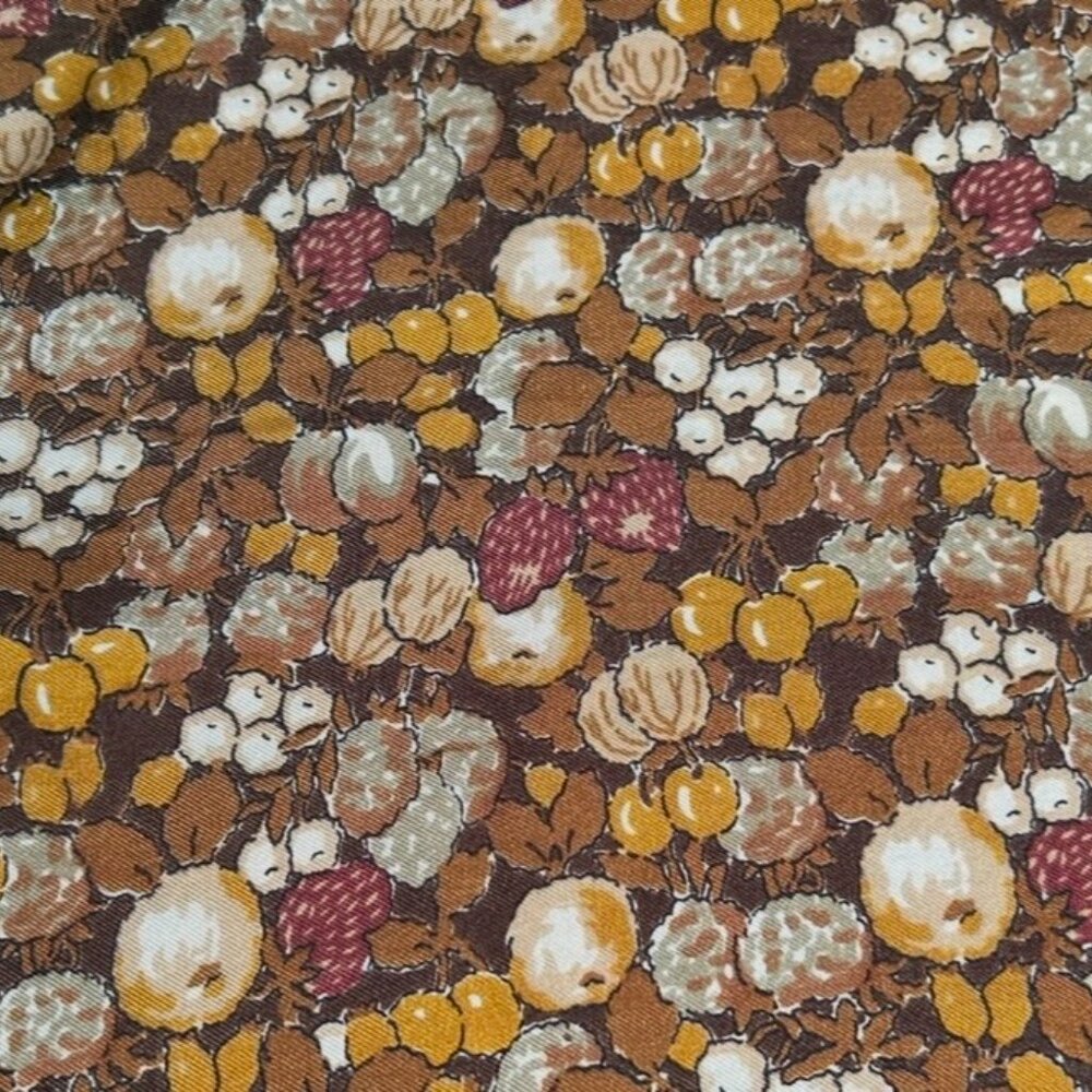 Vintage Liberty of London All Silk Scarf Brown Tones 22.5" x 23.5" - Picture 5 of 7